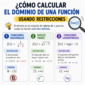 cómo calcular el dominio de cualquier función